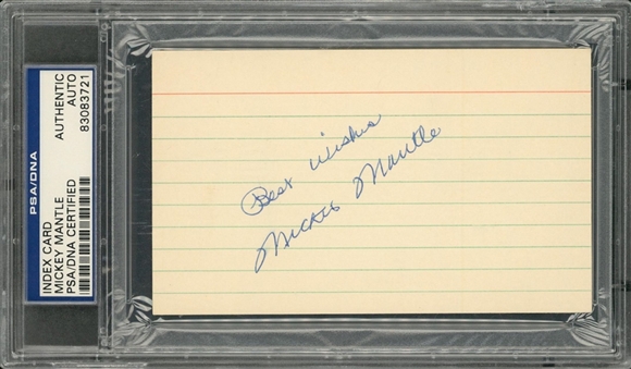 Mickey Mantle Signed 3x5 Index Card (PSA/DNA Authentic)